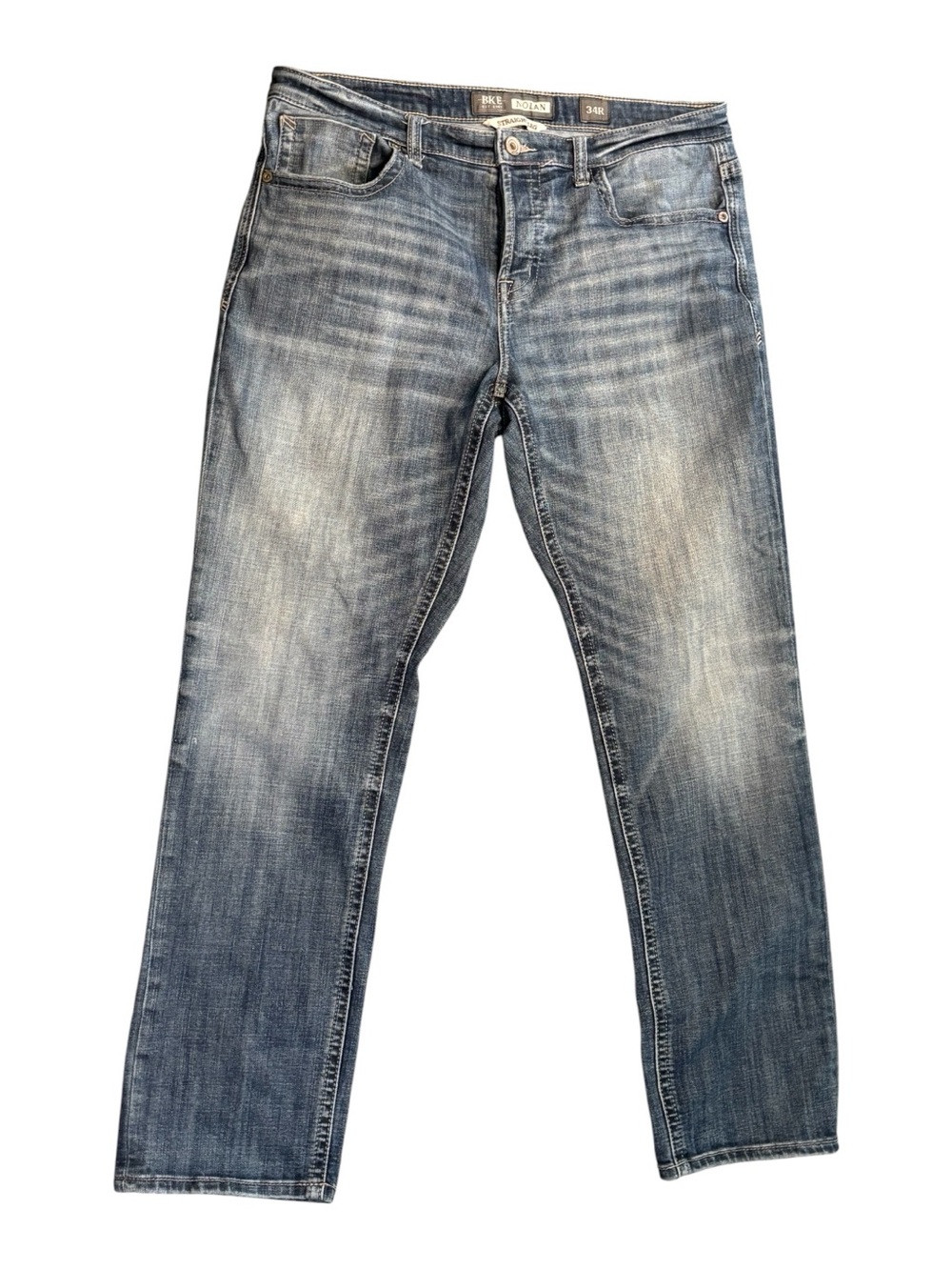 BKE Men's Nolan Faded Blue Relaxed Straight Denim Jeans34R